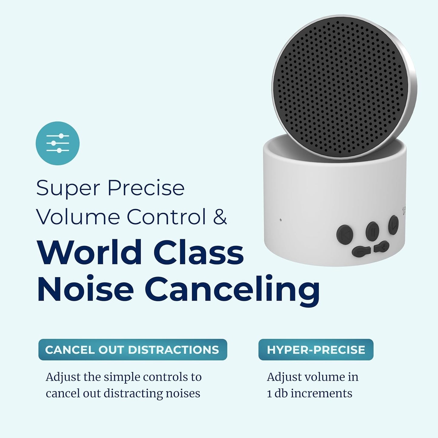 LectroFan Micro2+ White Noise and Fan Sound Sleep Machine and Bluetooth Speaker with precise volume control, world class noise canceling