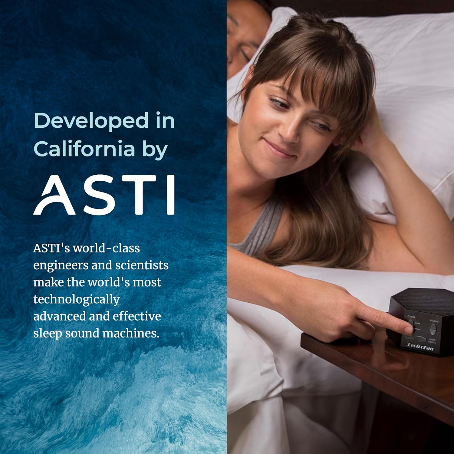LectroFan Classic White Noise and Fan Sound Sleep Machine Developed in California by ASTI