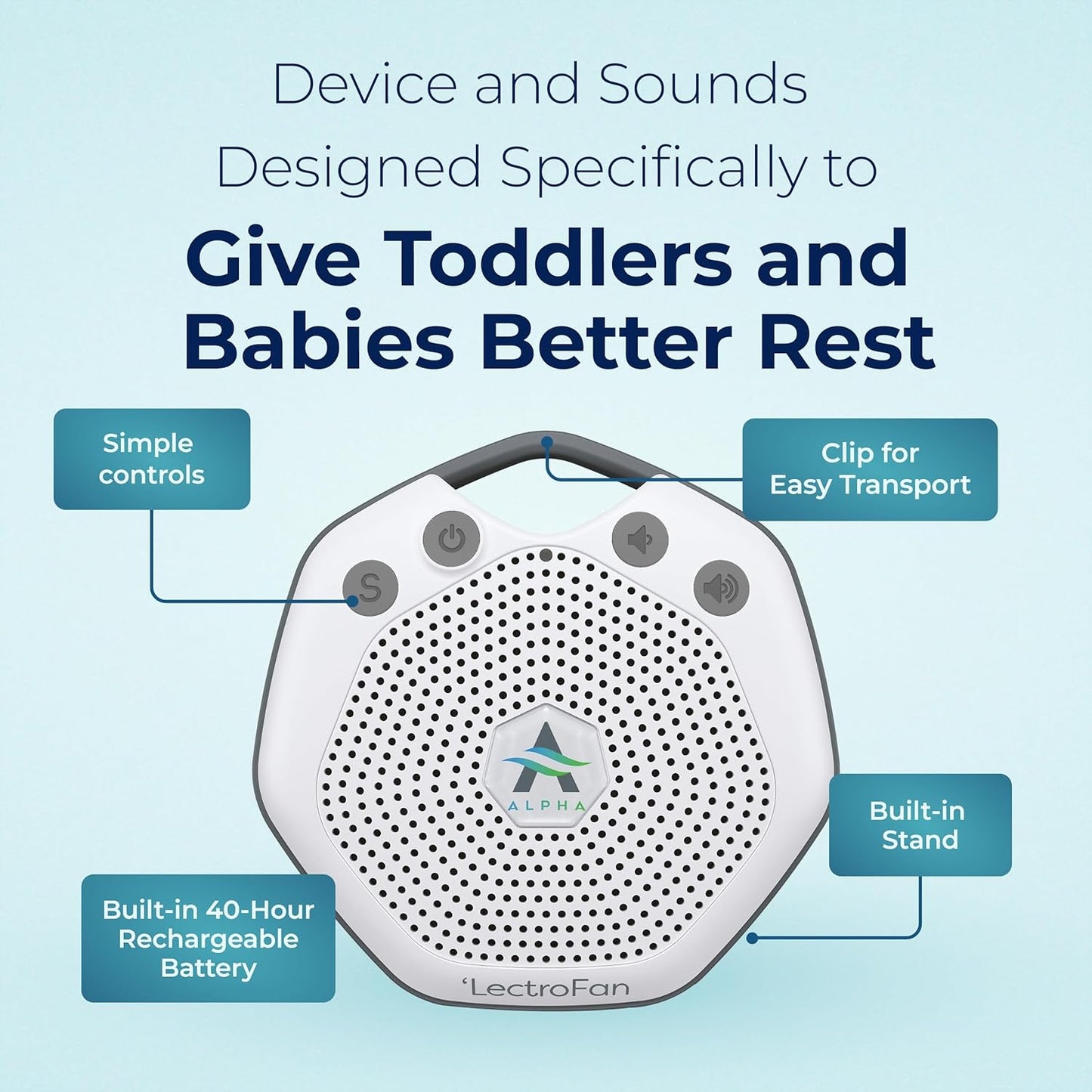 LectroFan Alpha Portable Baby Sound Sleep Machine Features