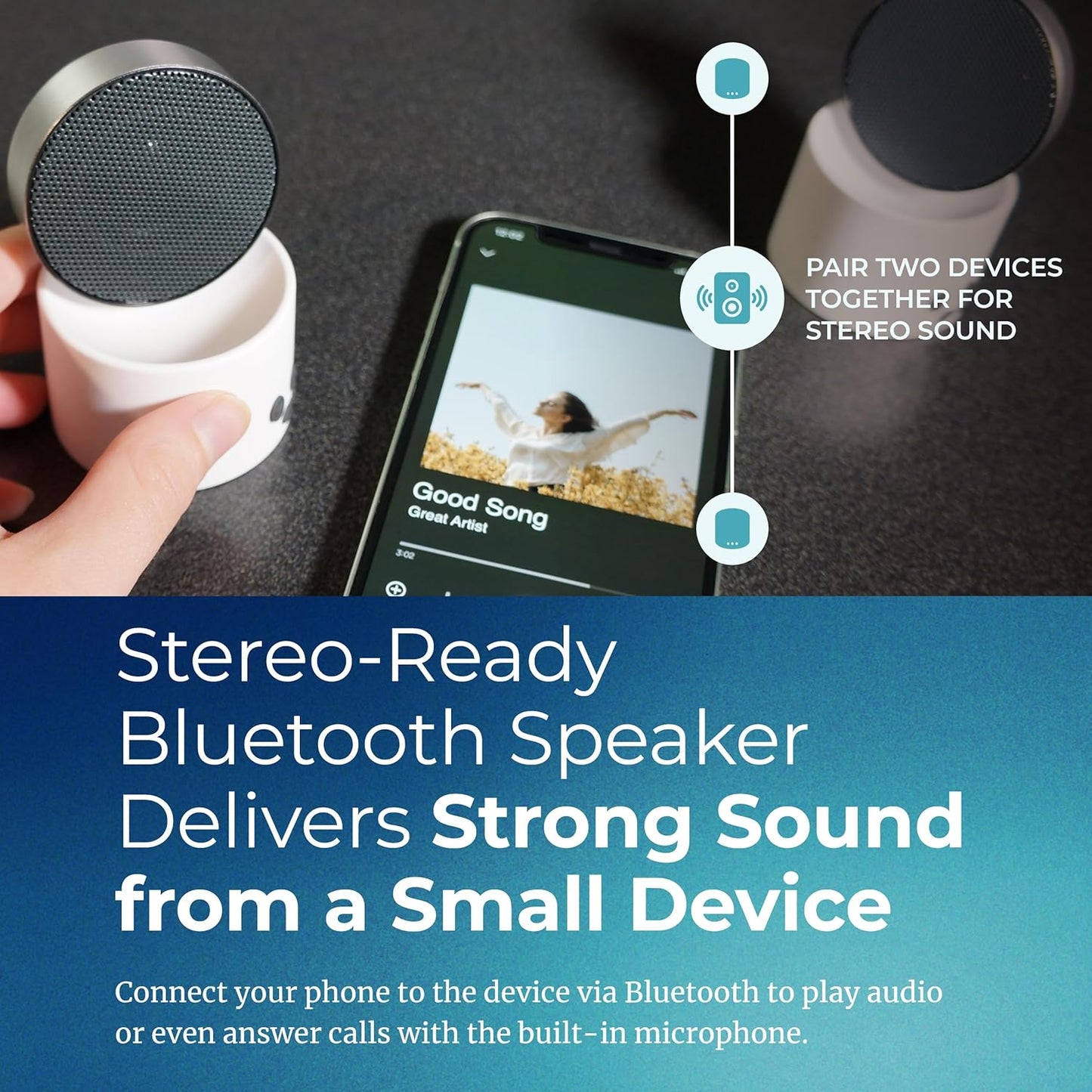 LectroFan Micro2+ White Noise and Fan Sound Sleep Machine and Bluetooth Speaker- Stereo compatible when 2 are paired
