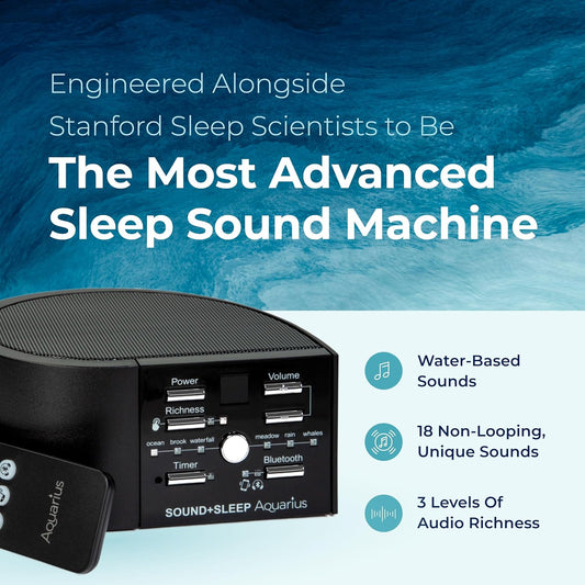 Sound+Sleep Aquarius Rechargeable Bluetooth Aquatic Sound Machine Engineered with Stanford Sleep Scientists