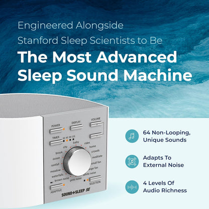 Sound+Sleep SE Advanced Adaptive Sleep Sound Machine Engineered with Stanford Sleep Scientists