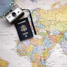 Map, Passport and Camera: Travel