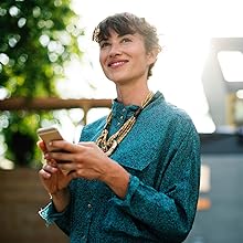 Woman with Phone Happy