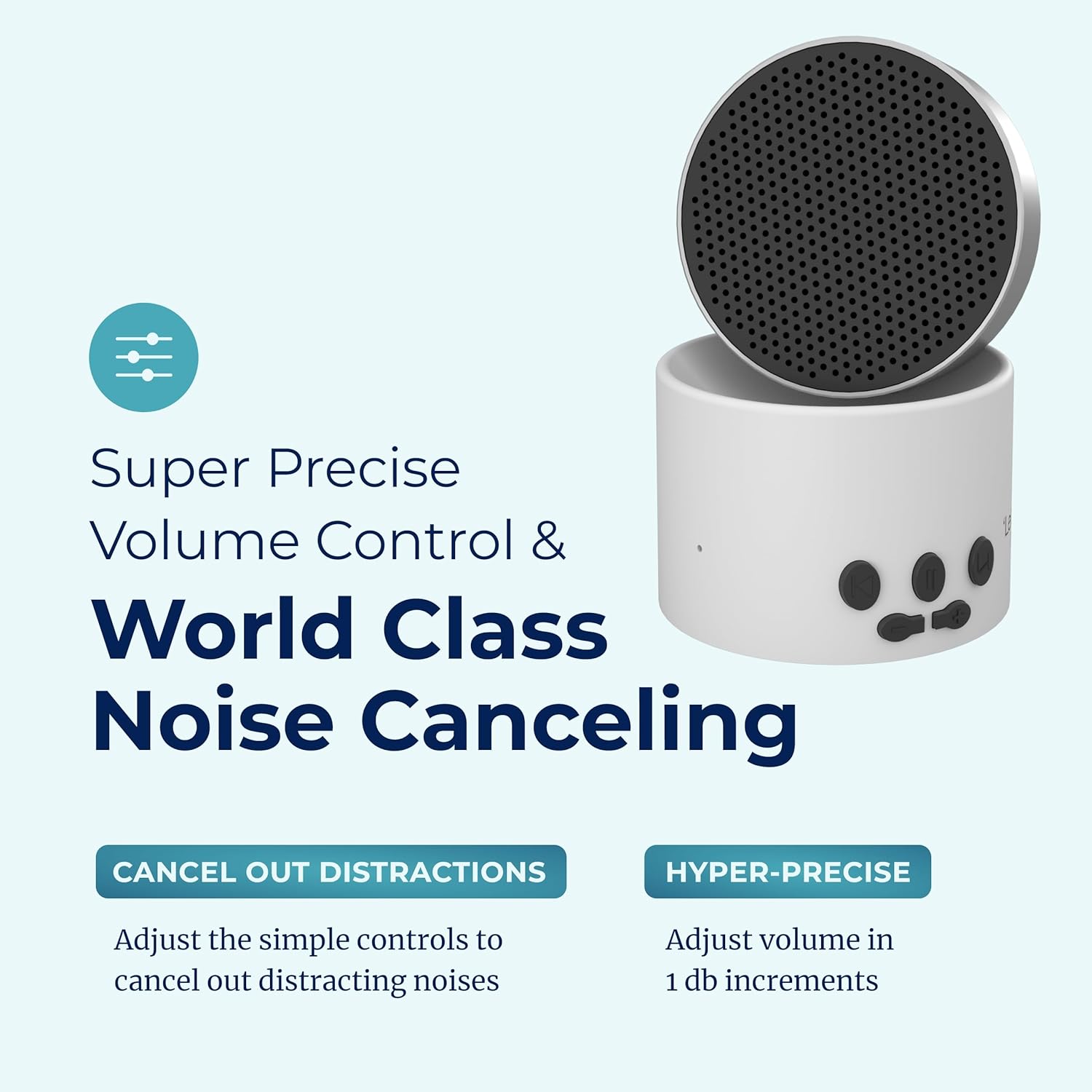 LectroFan Micro2+ White Noise and Fan Sound Sleep Machine and Bluetooth Speaker with precise volume control, world class noise canceling