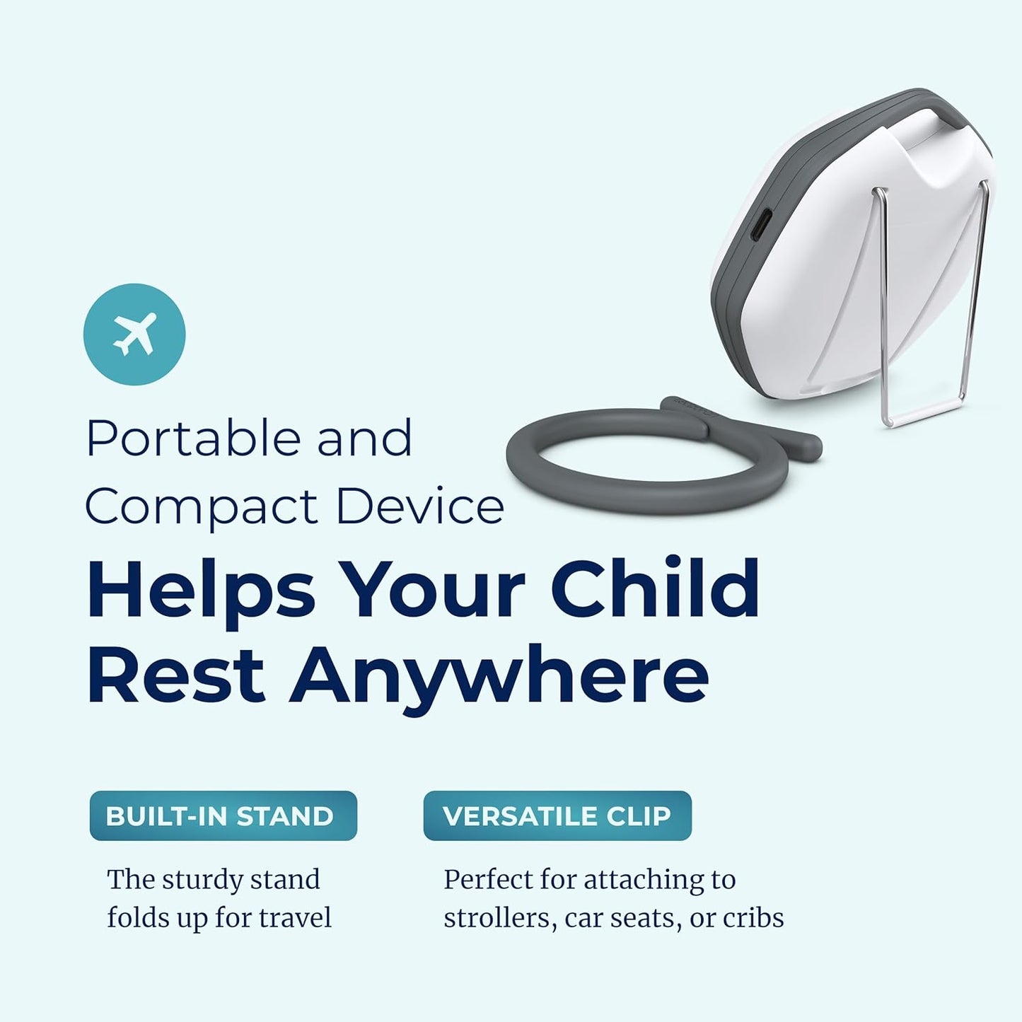 LectroFan Alpha Portable Baby Sound Sleep Machine Built in Stand and Clip