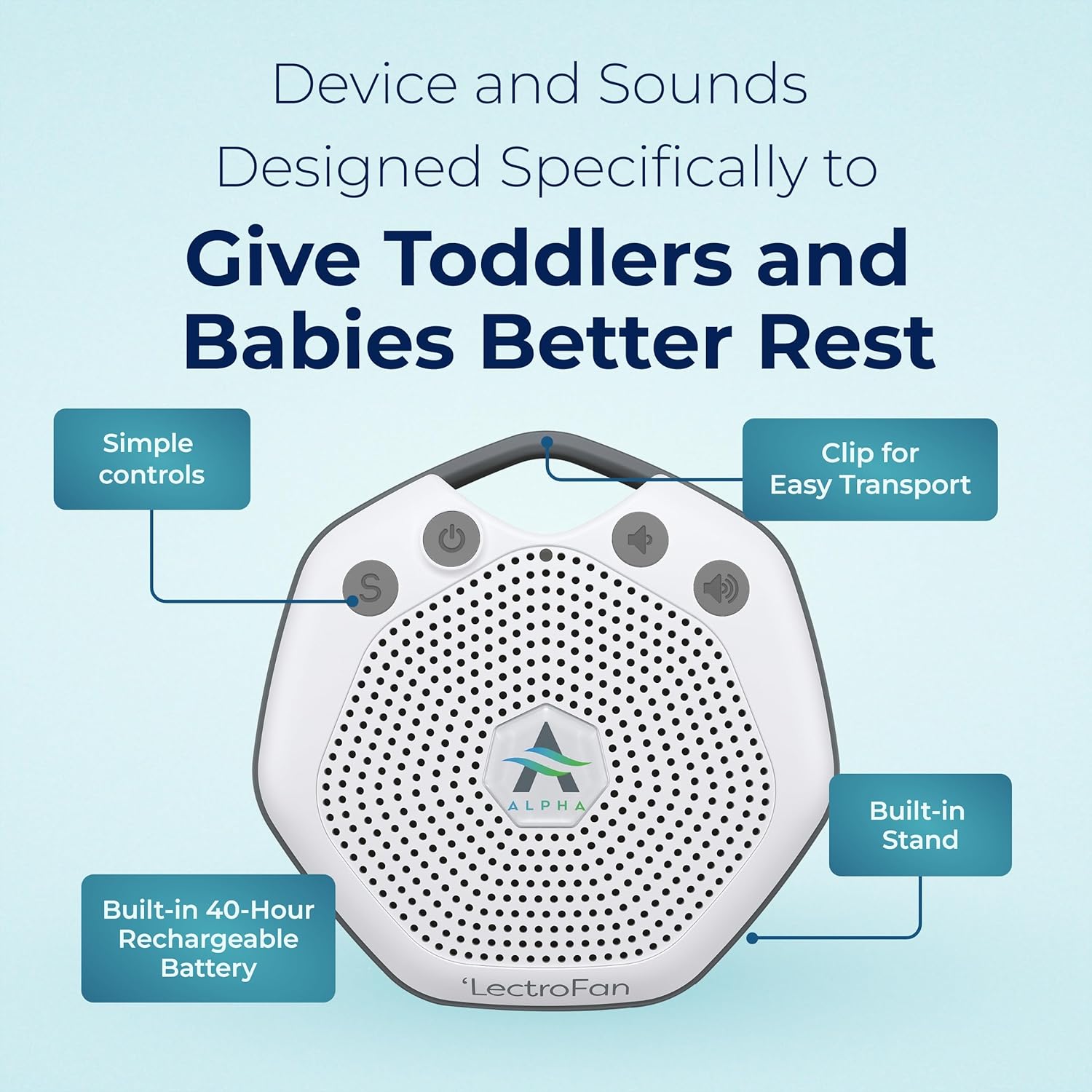 LectroFan Alpha Portable Baby Sound Sleep Machine Features